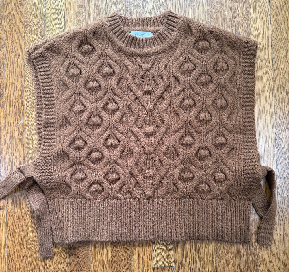 Loft Women's Brown Knit Sweater Shawl Size Medium